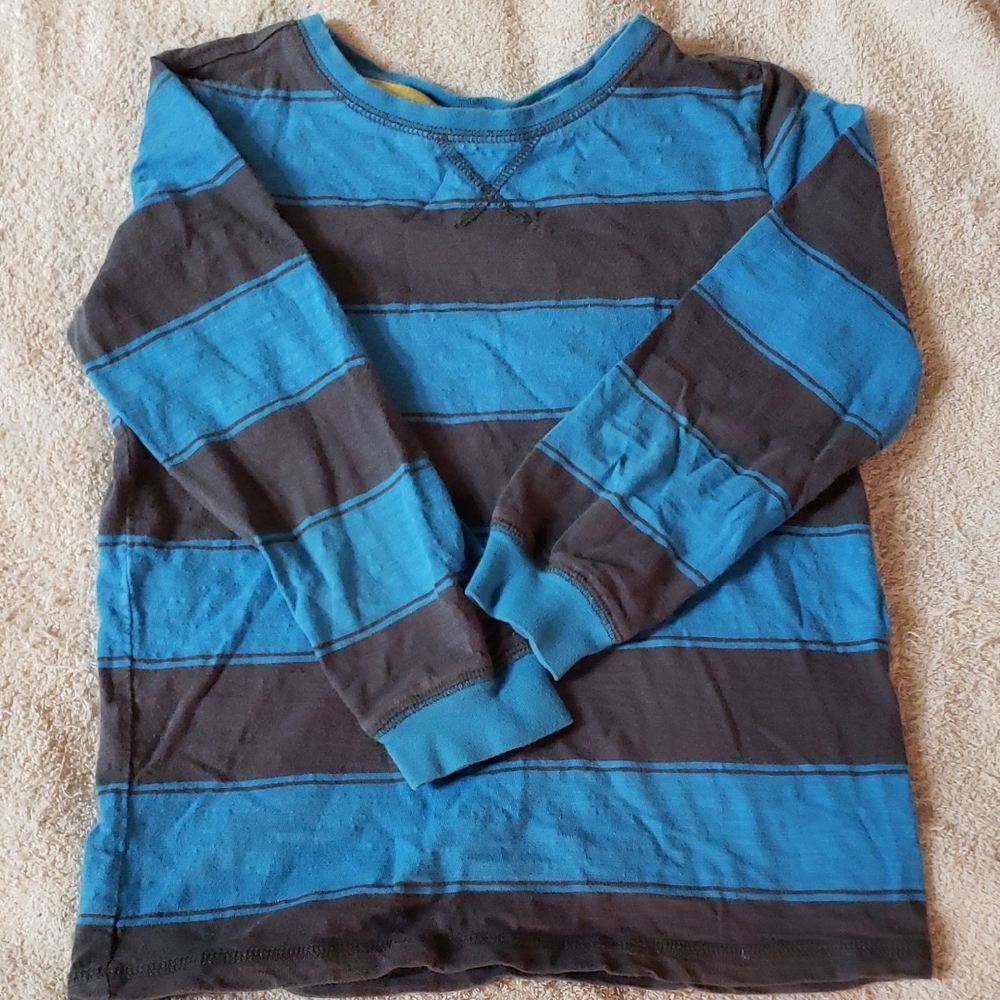 Greendog Blue and Gray Striped Long Sleeve Tee